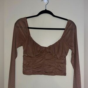 Ruched long sleeve top